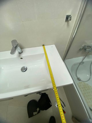Lavabo de baño de cerámica blanco