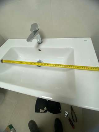 Lavabo de baño de cerámica blanco
