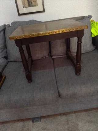 Mesa vintage madera maciza y metal