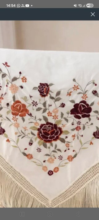 Manton grande bordado 190cm