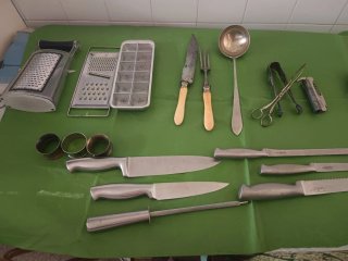 Lote herramientas cocina vintage metal y madera