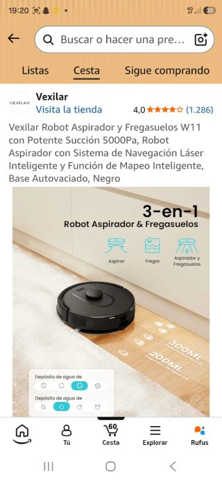 Robot aspirador Negro