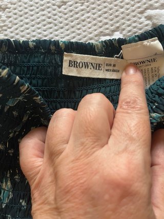 Falda Brownie verde y turquesa estampada