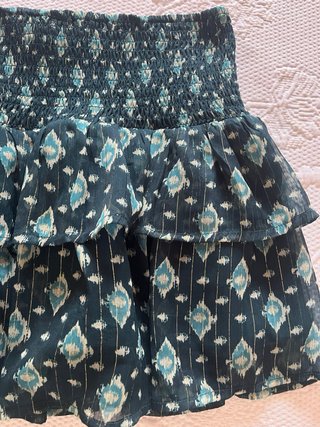 Falda Brownie verde y turquesa estampada