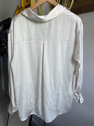 Camisa Stradivarius Blanca Manga Larga Talla L