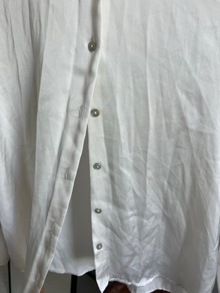 Camisa Stradivarius Blanca Manga Larga Talla L