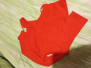 Top donna rosso con strass