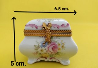 Caja joyero porcelana flores multicolor