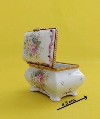 Caja joyero porcelana flores multicolor