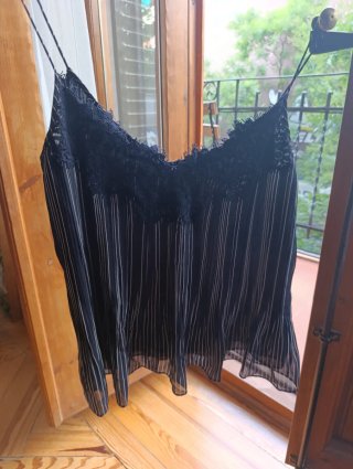 Top tirantes rayas encaje Massimo Dutti
