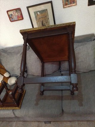 Mesa auxiliar vintage madera y metal