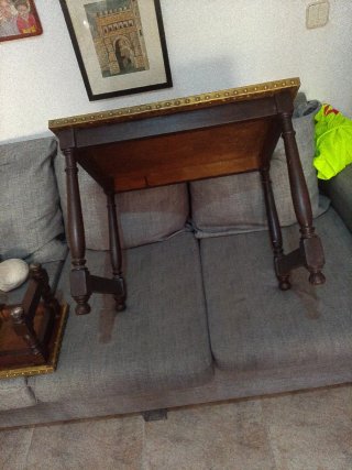 Mesa auxiliar vintage madera y metal