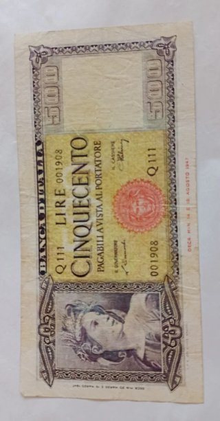 Banconota 500 Lire 1947