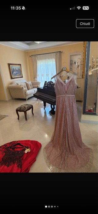 Abito da cerimonia oro e rosa