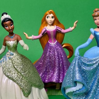 Lote 5 Figuras Princesas Disney Glitter
