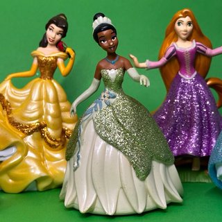 Lote 5 Figuras Princesas Disney Glitter
