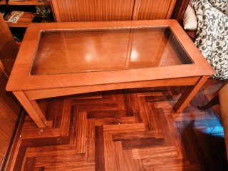 Mesa de centro madera y cristal