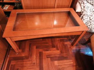 Mesa de centro madera y cristal