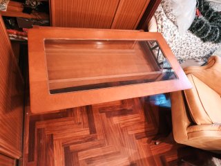 Mesa de centro madera y cristal