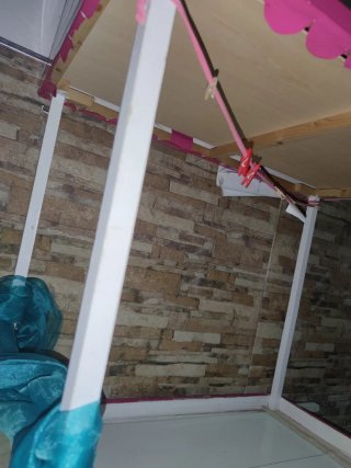 Carrito Candy Bar Madera Rosa y Blanco