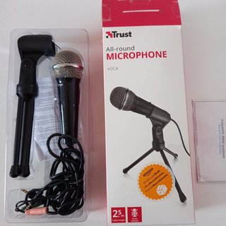 Pack 2 Micrófonos negros con trípode y cables