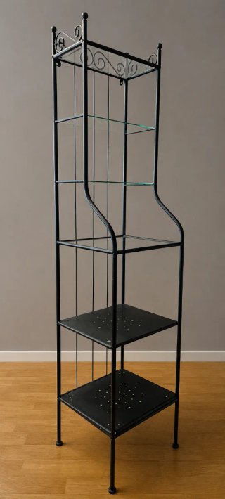 Estantería de metal y cristal  (42 x 176 cm)