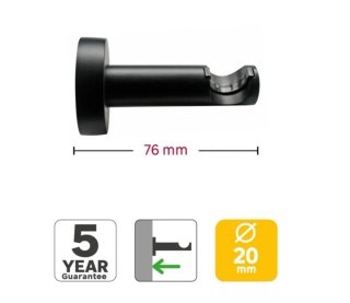 Barra Cortina acero Negra Mate 250cm