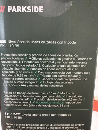 Nivel láser Parkside con trípode PKLL 10 B5