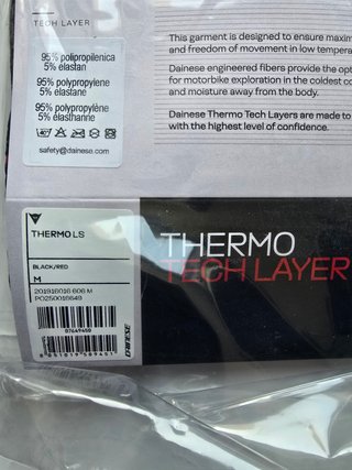 Camiseta Térmica Dainese Thermo LS Talla M