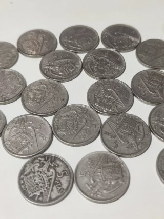 Lote de 21 Monedas 5 Pesetas 1957