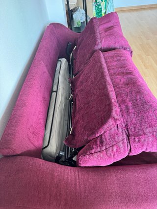 Sofá cama morado de tela