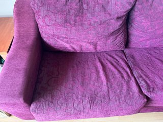 Sofá cama morado de tela