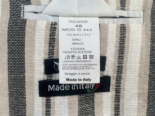 Giacca Outsider Lino/Cotone Righe Tg.48