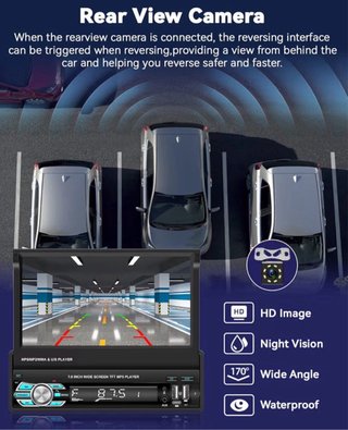 Radio Coche Pantalla Extraíble 1 DIN Carplay