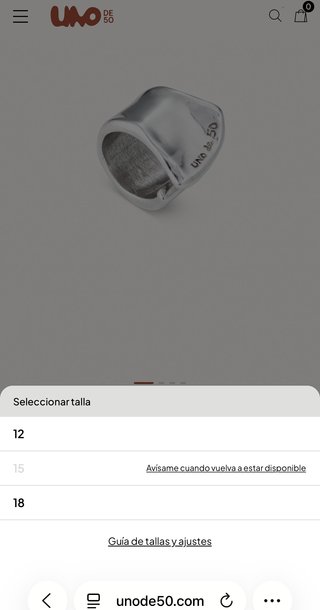 Anillo Uno de 50 Plata