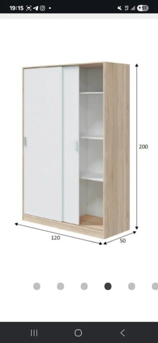 Armario 2 puertas correderas 120x200