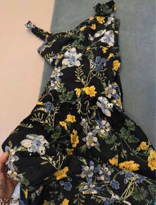 Vestido largo Zara flores perforado