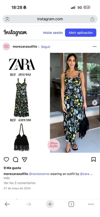 Vestido largo Zara flores perforado
