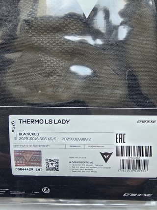 Camiseta Térmica Dainese LS Lady Talla XS Negra/Ro