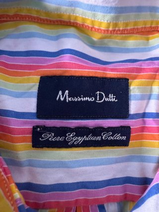 Camisa Massimo Dutti Rayas Multicolor Talla L