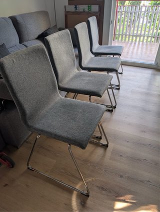 Juego de 4 sillas de comedor grises