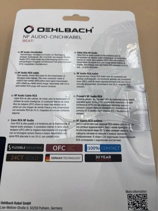 Cable RCA Oehlbach Beat azul 1 m 0653