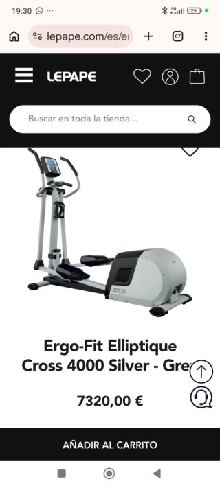 Elíptica Ergo-Fit Cross 4000 Plata y blancas
