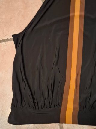 Top Argento Vivo schiena nuda nero riga 46