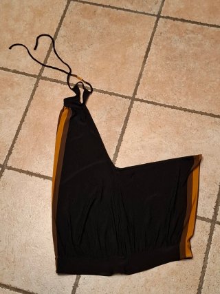 Top Argento Vivo schiena nuda nero riga 46