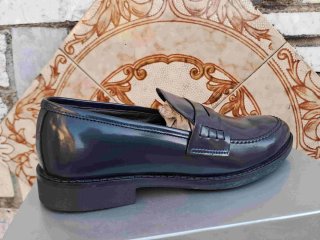 Scarpe uomo pelle mocassino eleganti blu college