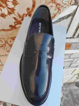 Scarpe uomo pelle mocassino eleganti blu college