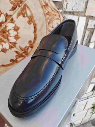 Scarpe uomo pelle mocassino eleganti blu college