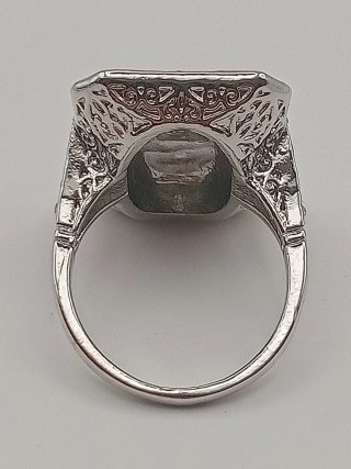 Anello Argento 925 Vintage Anni '20/'30 Zirconi