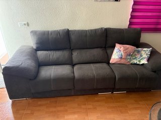 Sofá gris de tela 260cm